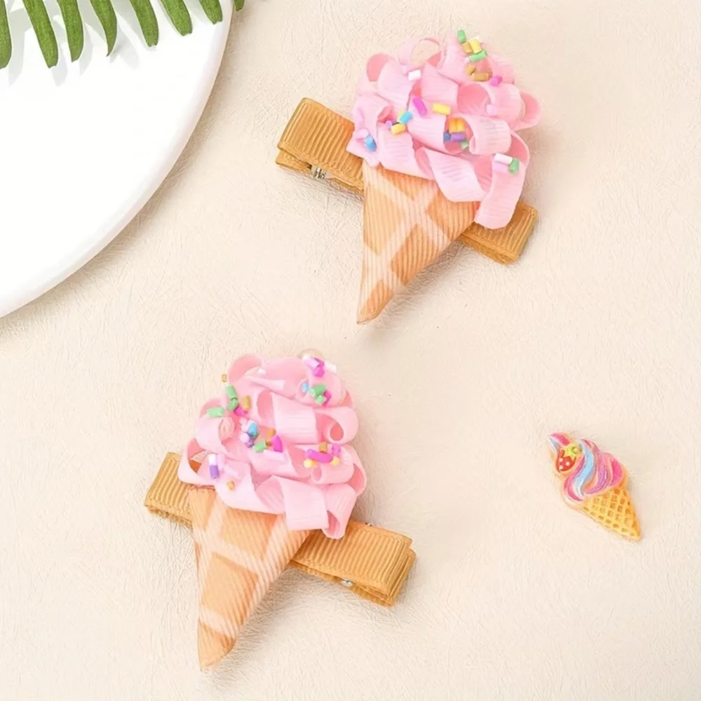 🆕 Pink Ice Cream Hair Clips - Summer